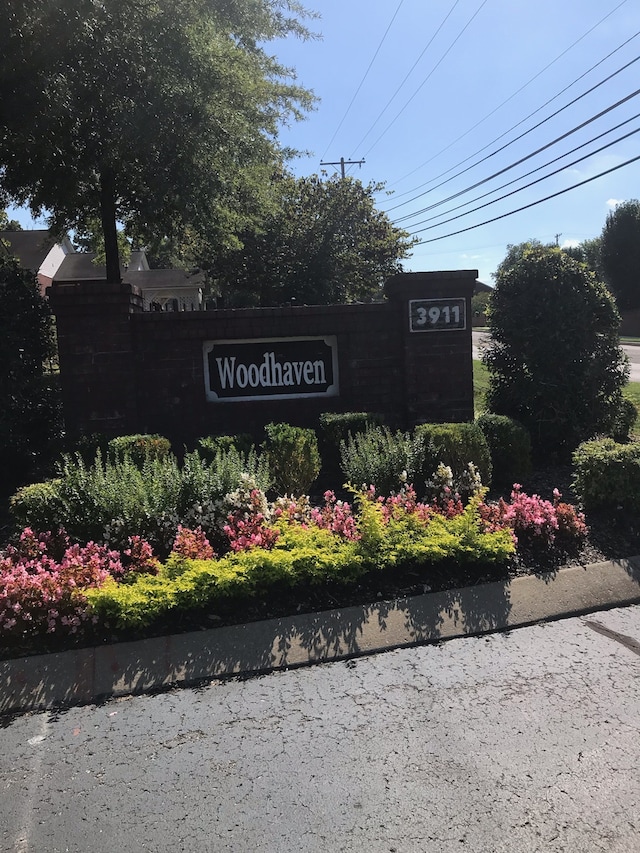 view of community sign