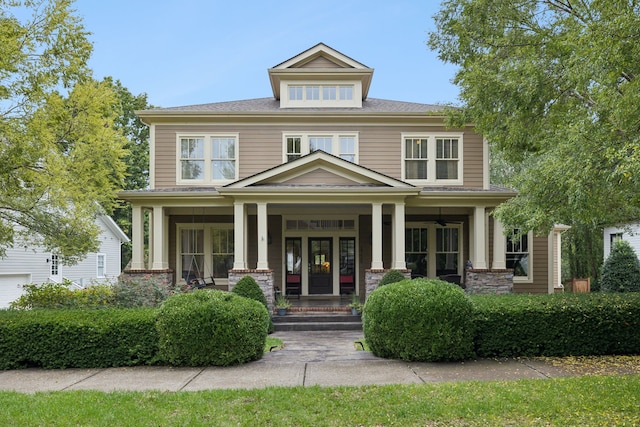 view of front of home featuring covered porch