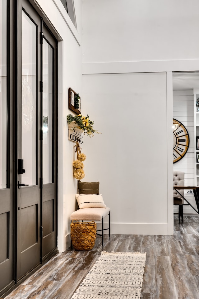 mudroom featuring hardwood / wood-style floors