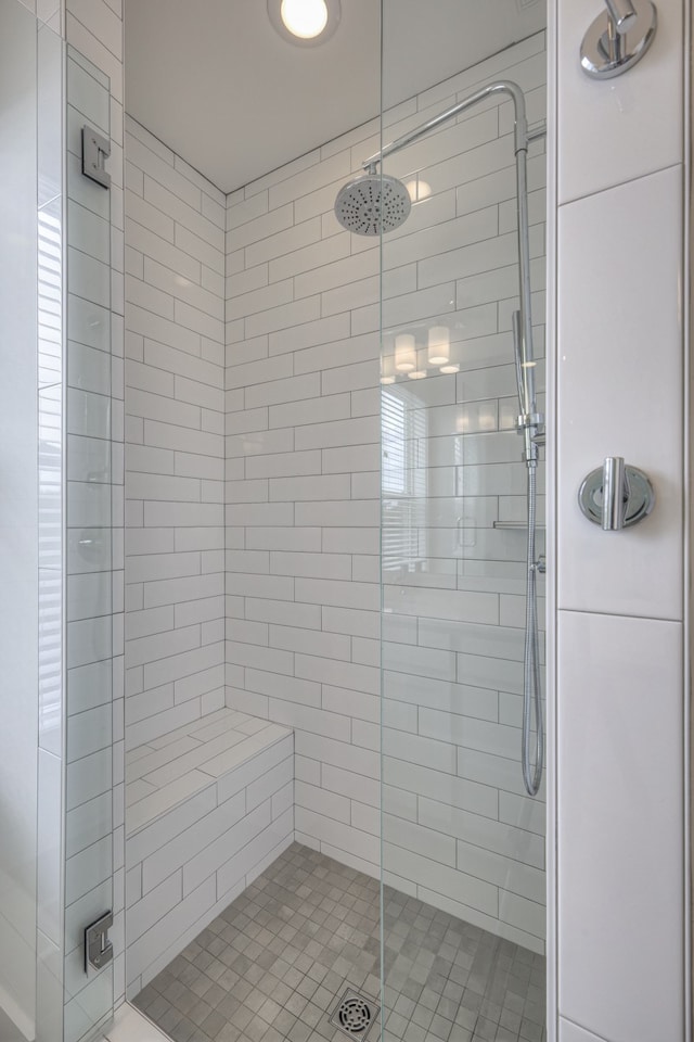 bathroom featuring walk in shower