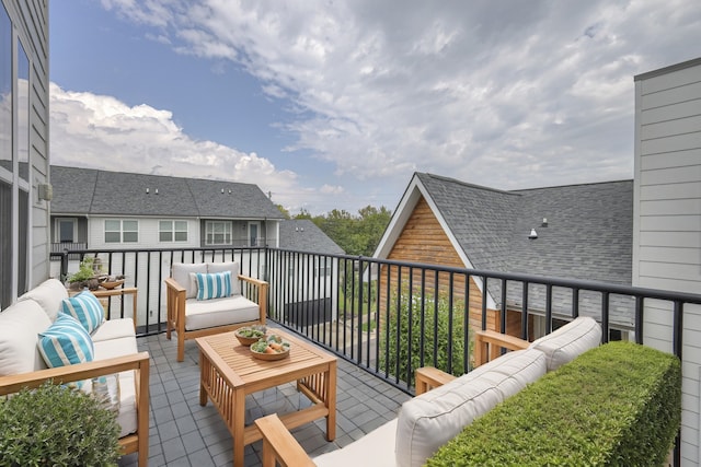 balcony featuring an outdoor living space