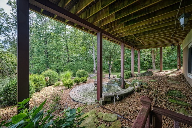 view of yard with a patio area