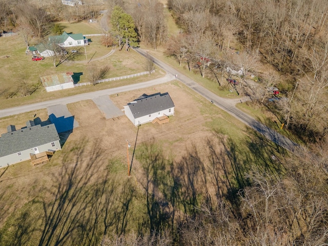 aerial view with a rural view