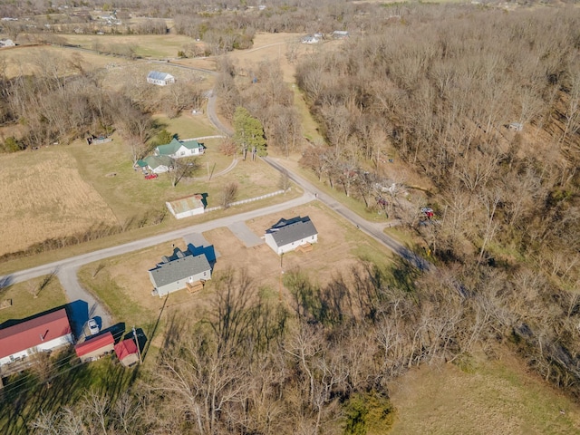 aerial view featuring a rural view