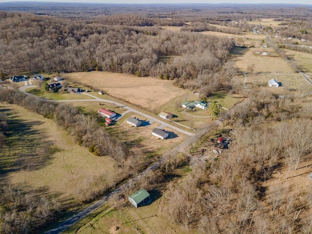 drone / aerial view with a rural view