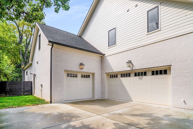 view of home's exterior with a garage