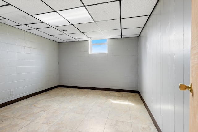 spare room with a drop ceiling