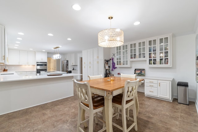 dining area with sink