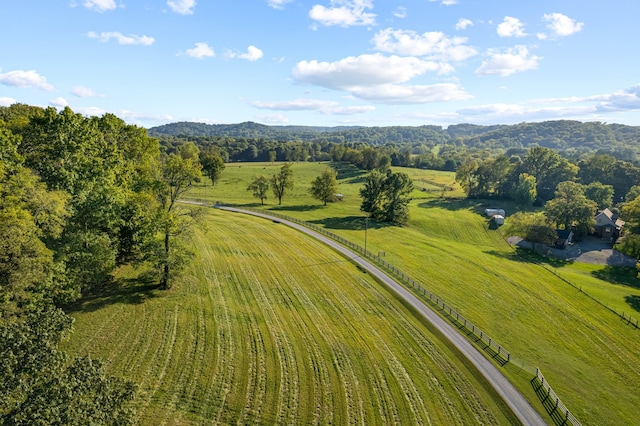 bird's eye view with a rural view