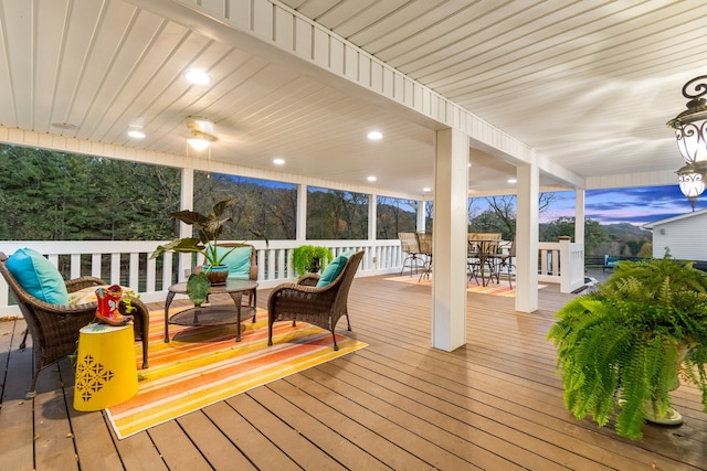 view of deck at dusk