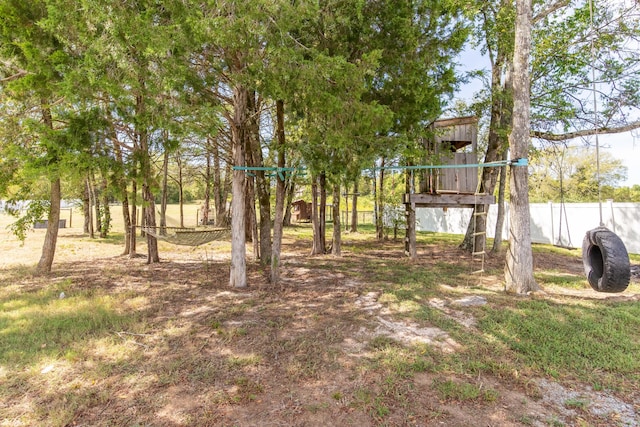 view of yard with a playground