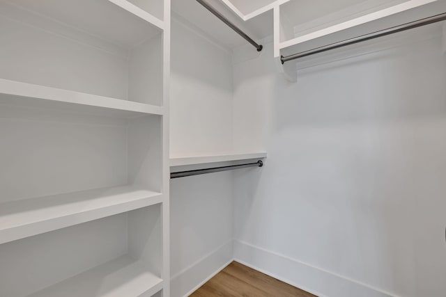 spacious closet with wood finished floors