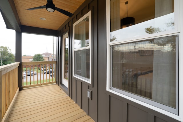 deck featuring ceiling fan