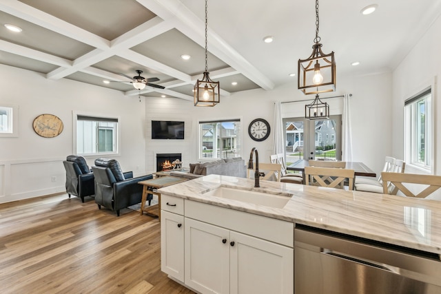 kitchen featuring sink, a healthy amount of sunlight, and stainless steel dishwasher