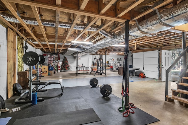 exercise area with concrete flooring