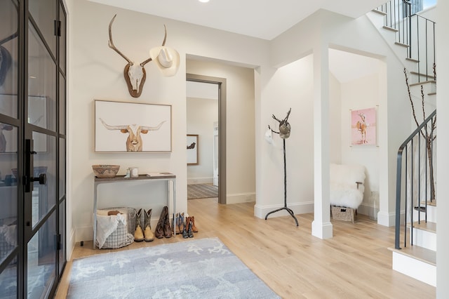 interior space featuring light wood-type flooring