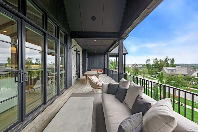 balcony with an outdoor hangout area