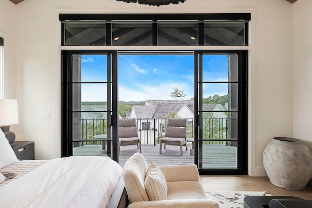 bedroom featuring light hardwood / wood-style flooring