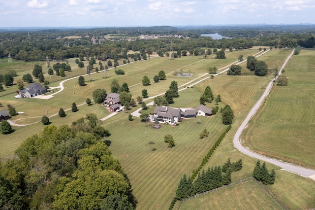 drone / aerial view with a rural view