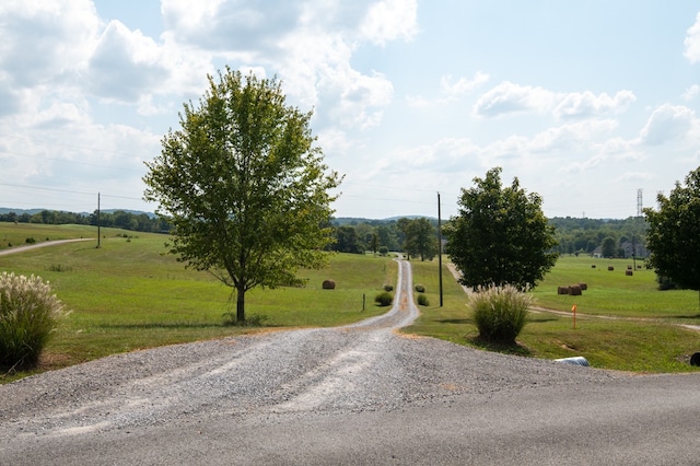 view of road featuring a rural view