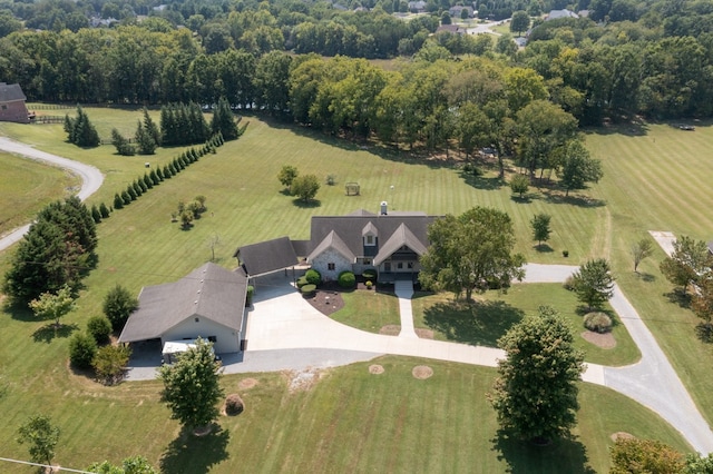 bird's eye view featuring a rural view