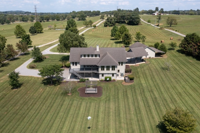 drone / aerial view with a rural view