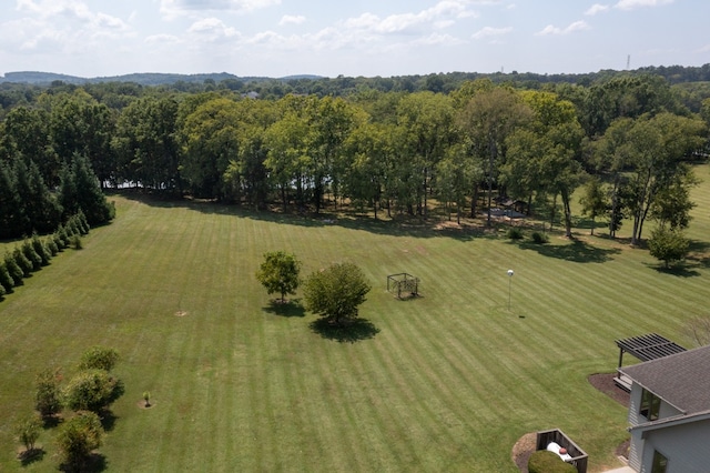 birds eye view of property featuring a rural view