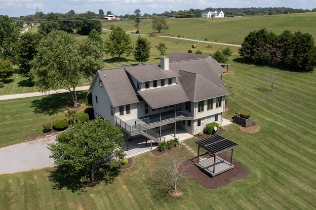 bird's eye view with a rural view