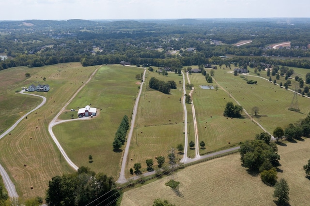 drone / aerial view with a rural view