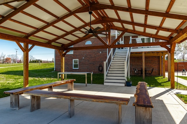 view of patio / terrace with ceiling fan