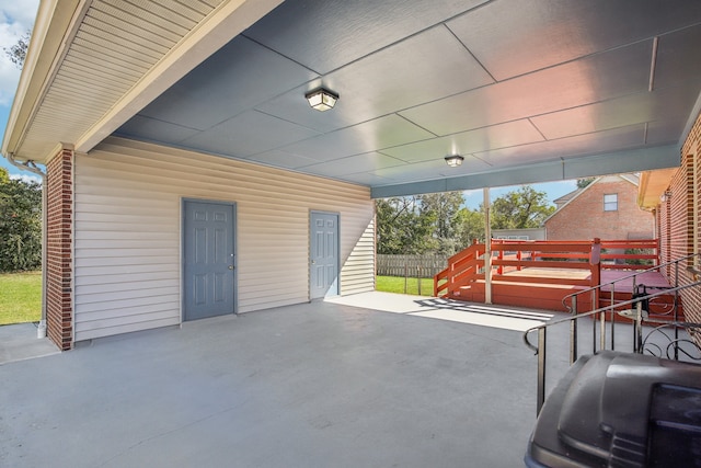 view of patio featuring a grill