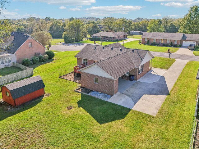 aerial view with a residential view