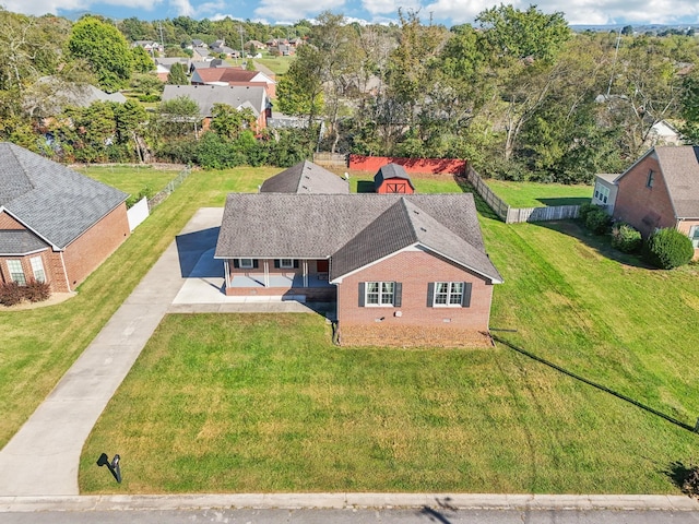 bird's eye view with a residential view