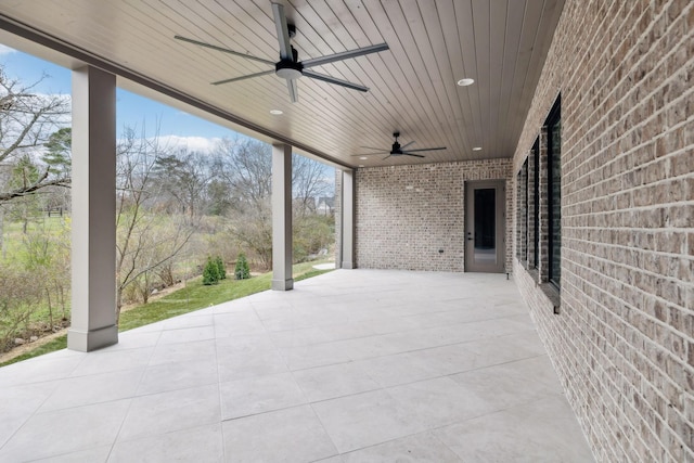 view of patio / terrace with ceiling fan