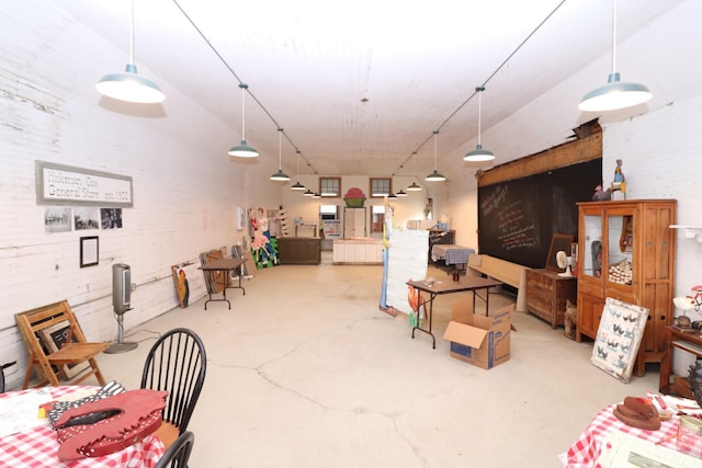 interior space featuring concrete floors