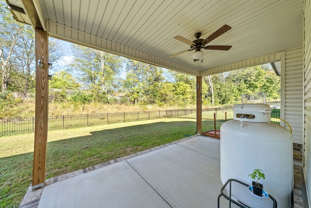 view of patio / terrace with ceiling fan