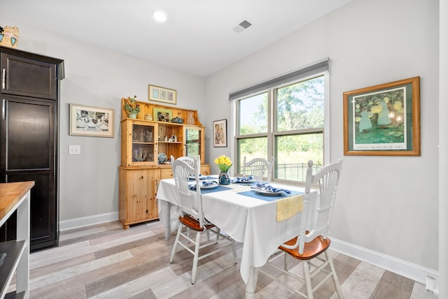 dining room featuring light hardwood / wood-style floors