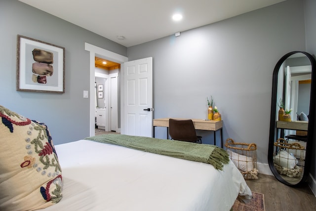 bedroom featuring wood-type flooring