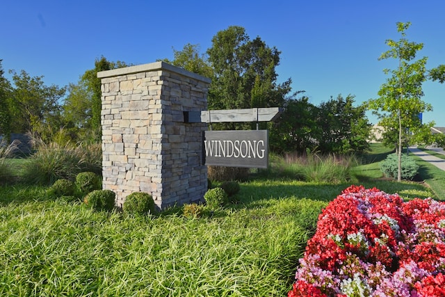 view of community sign