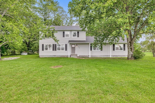 view of front of house with a front yard