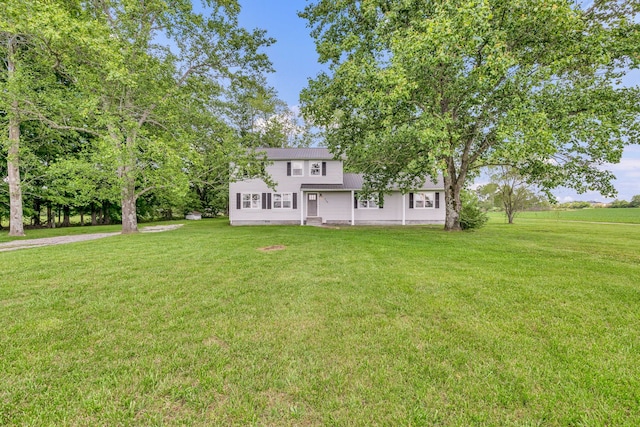 view of front of house with a front lawn