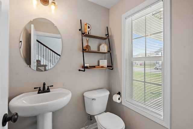 bathroom featuring toilet and plenty of natural light