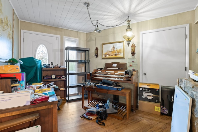 miscellaneous room featuring hardwood / wood-style floors