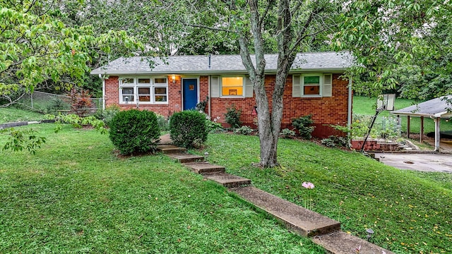 view of front of house with a front yard