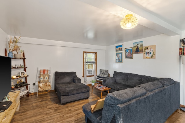 living room featuring wood-type flooring