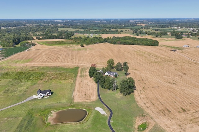 aerial view featuring a rural view