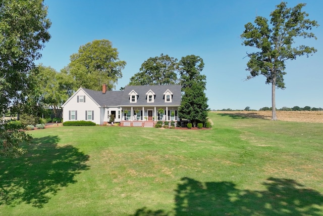 exterior space featuring a yard and covered porch