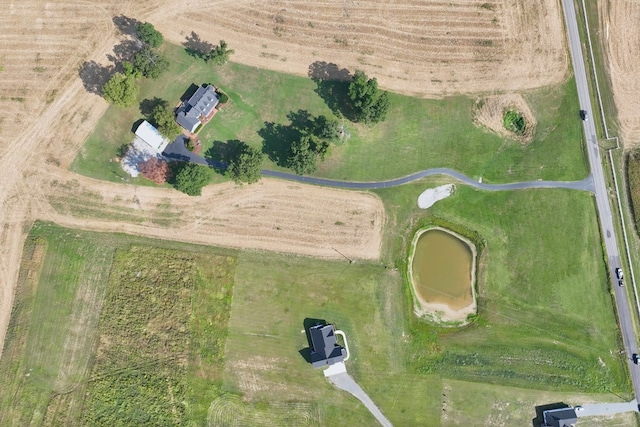 bird's eye view with a rural view