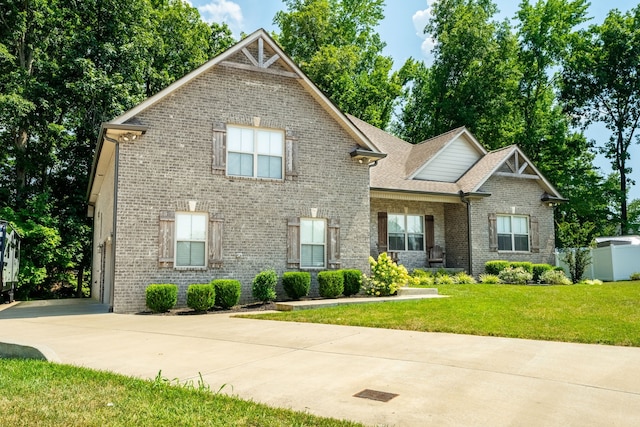 view of front of home with a front yard