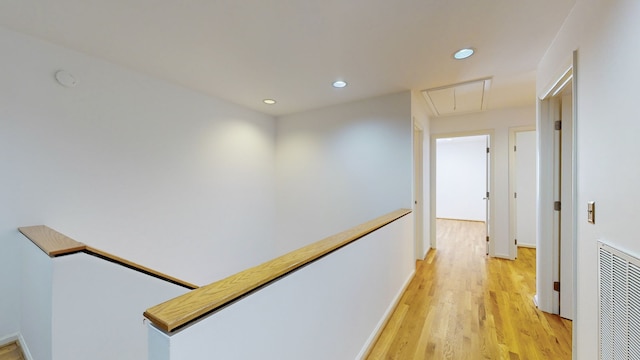 hall featuring light wood-type flooring